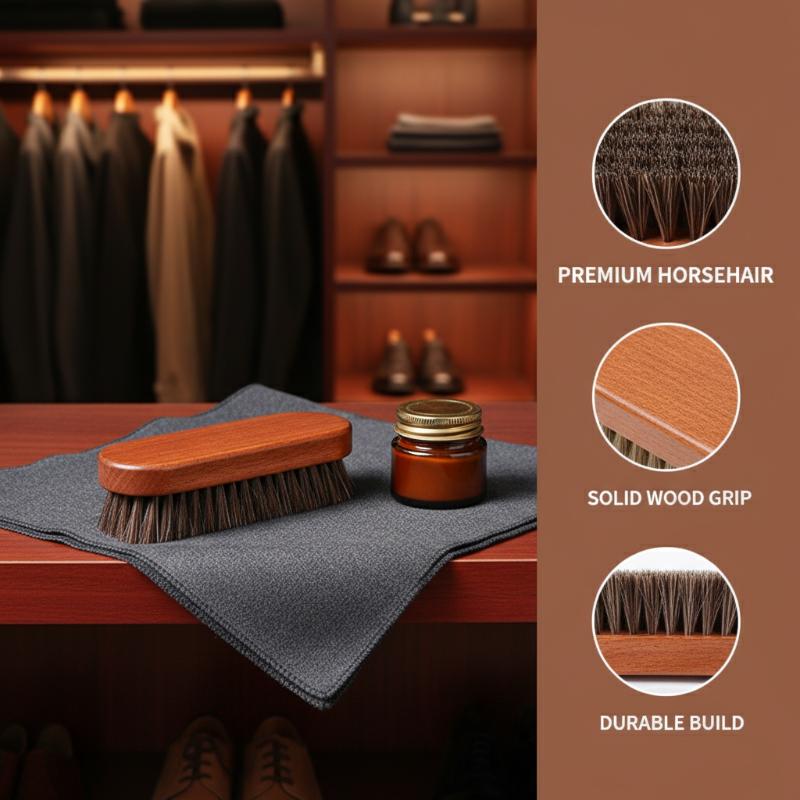 فرشاة أحذية خشبية بشعيرات شعر  - مراجعة Shoe Cleaning Brush وسعره